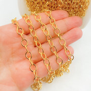 14k Gold Filled Cable Smooth and Hammered Links Chains